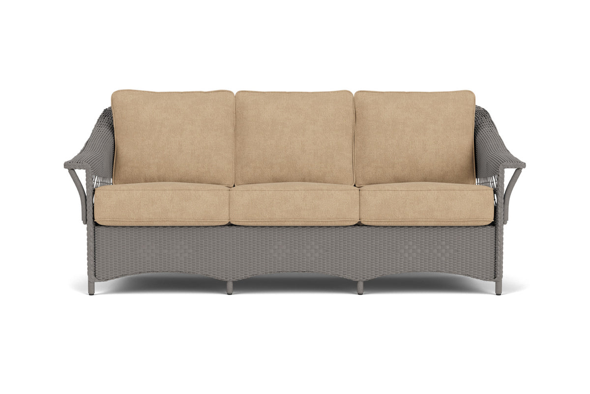 Lloyd Flanders Nantucket Sofa in Pewter with Hayden Sand fabric
