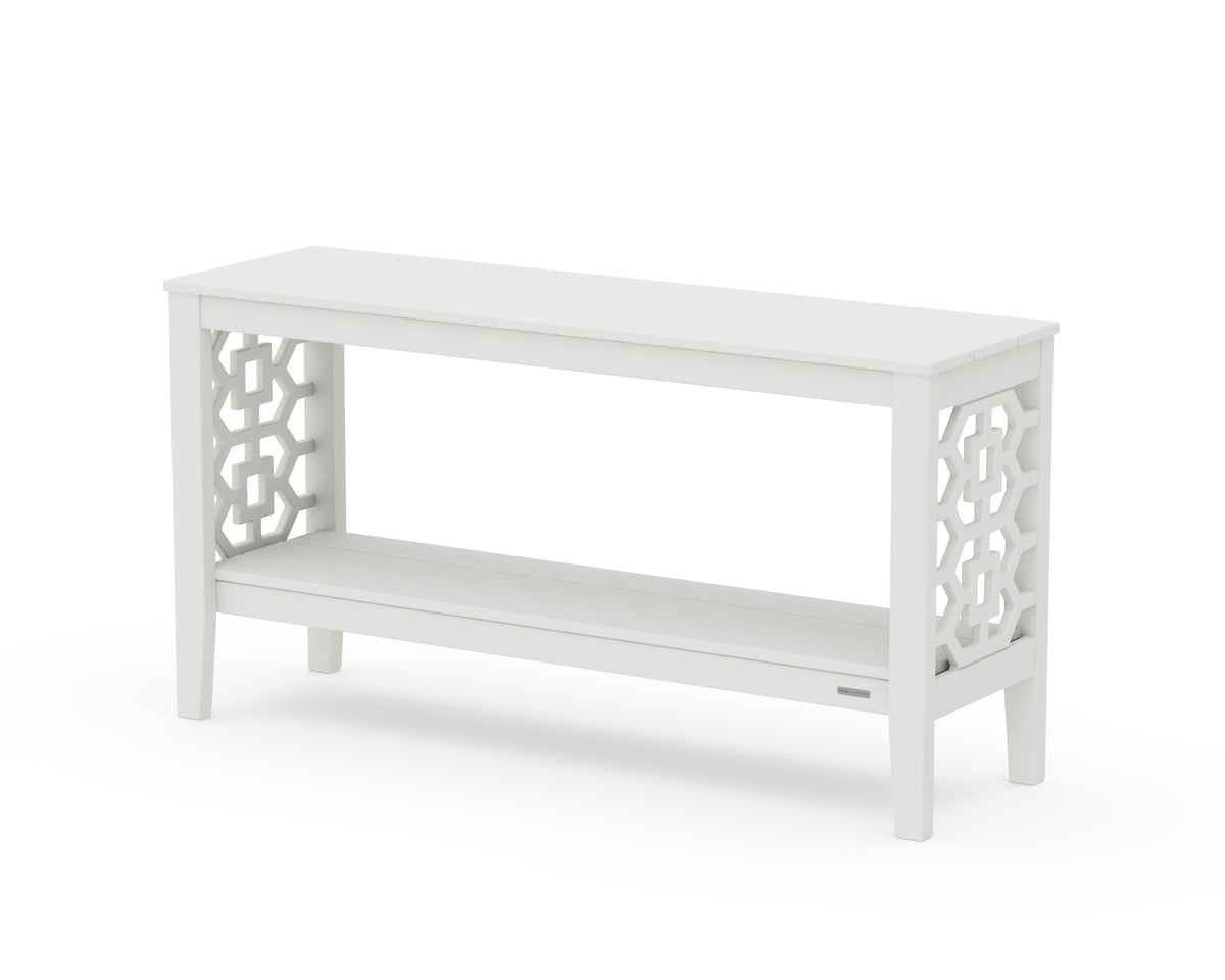 POLYWOOD Chinoiserie 56” Console Table in White