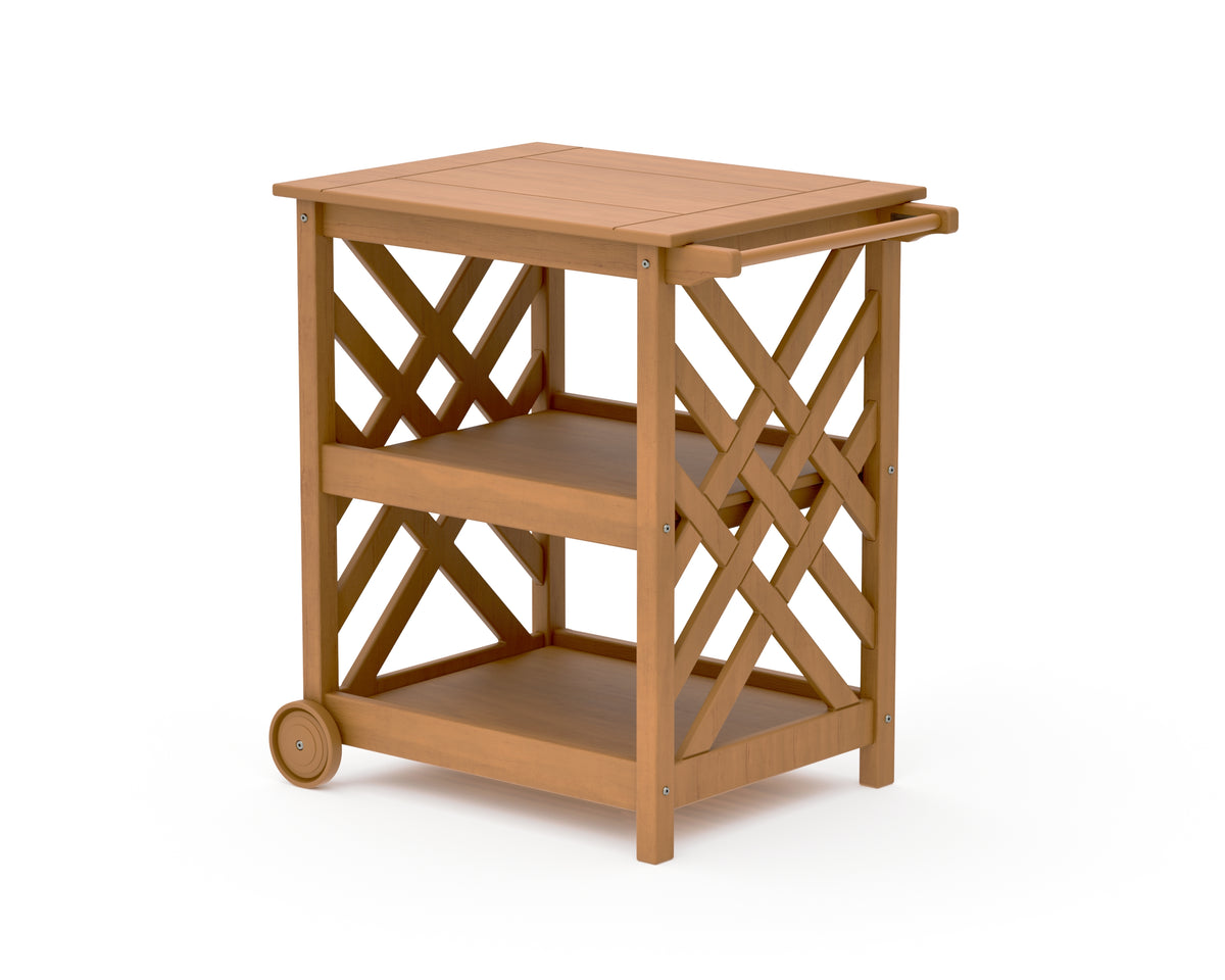 POLYWOOD Wovendale Bar Cart in Natural
