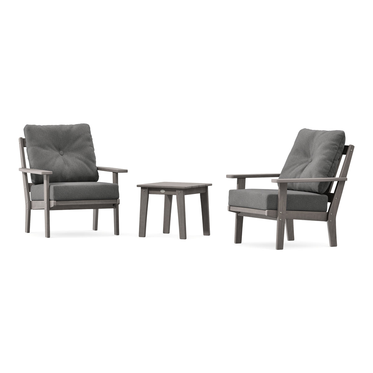 POLYWOOD Oxford 3-Piece Deep Seating Set in Driftwood