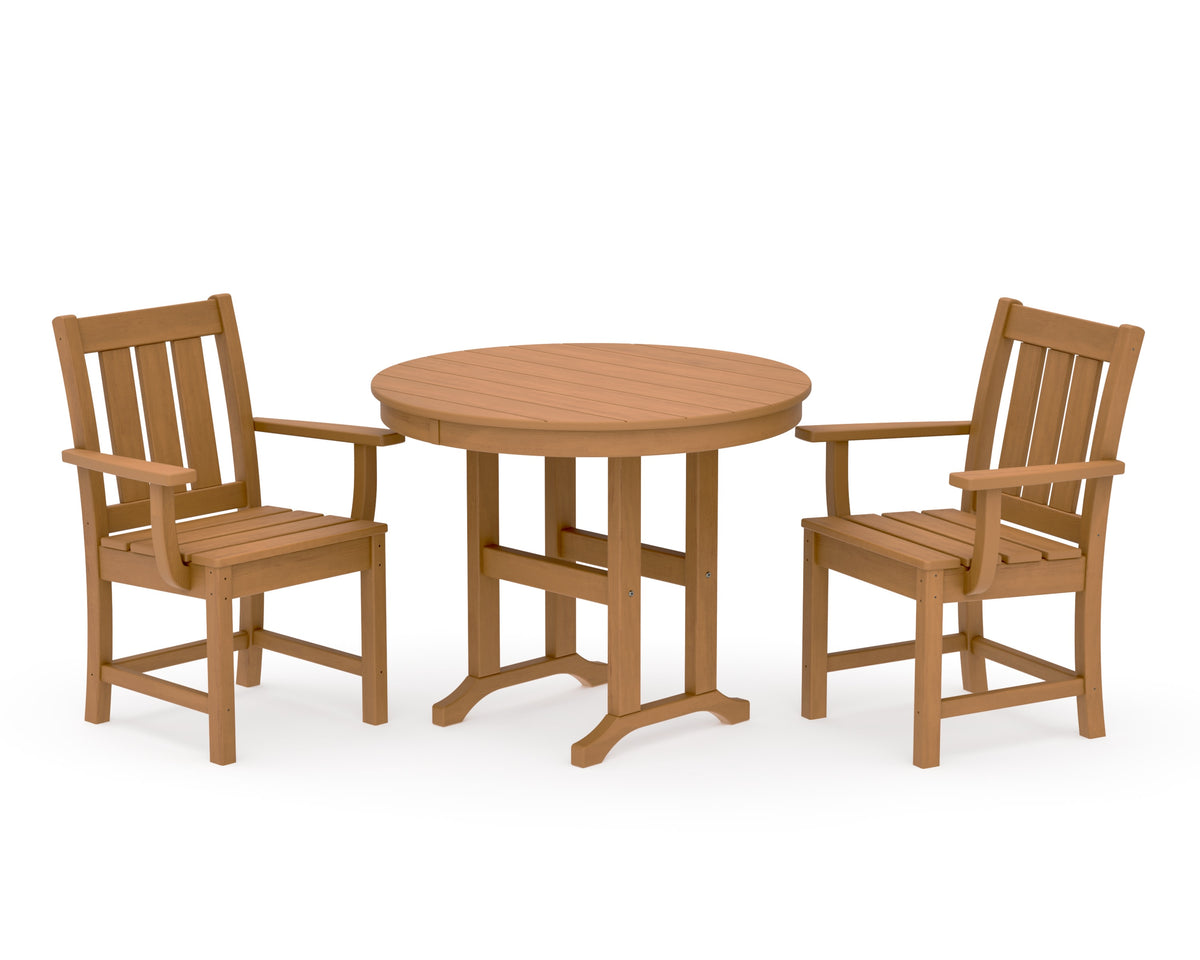 POLYWOOD Oxford 3-Piece Farmhouse Dining Set in Natural