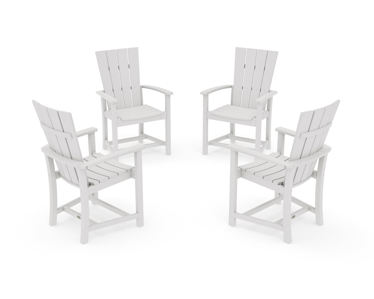 POLYWOOD Quattro 4-Piece Upright Adirondack Conversation Set in Vintage White