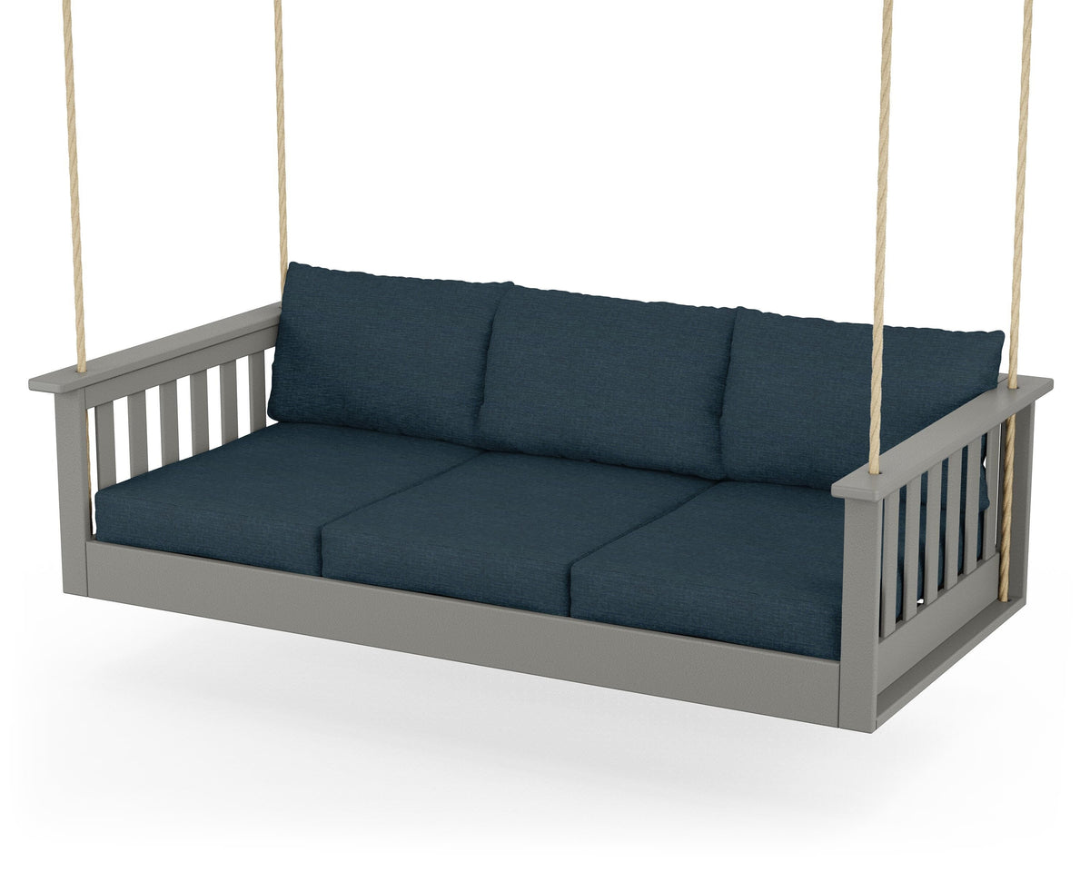 POLYWOOD Vineyard Daybed Swing in Slate Grey / Platform Indigo