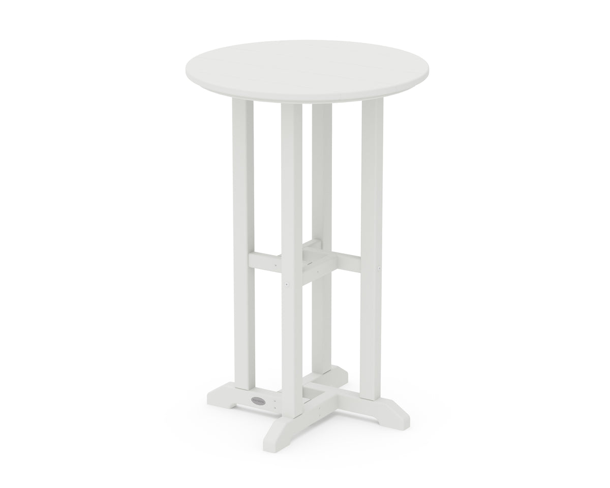 POLYWOOD Contempo 24" Round Counter Table in White / Vintage White