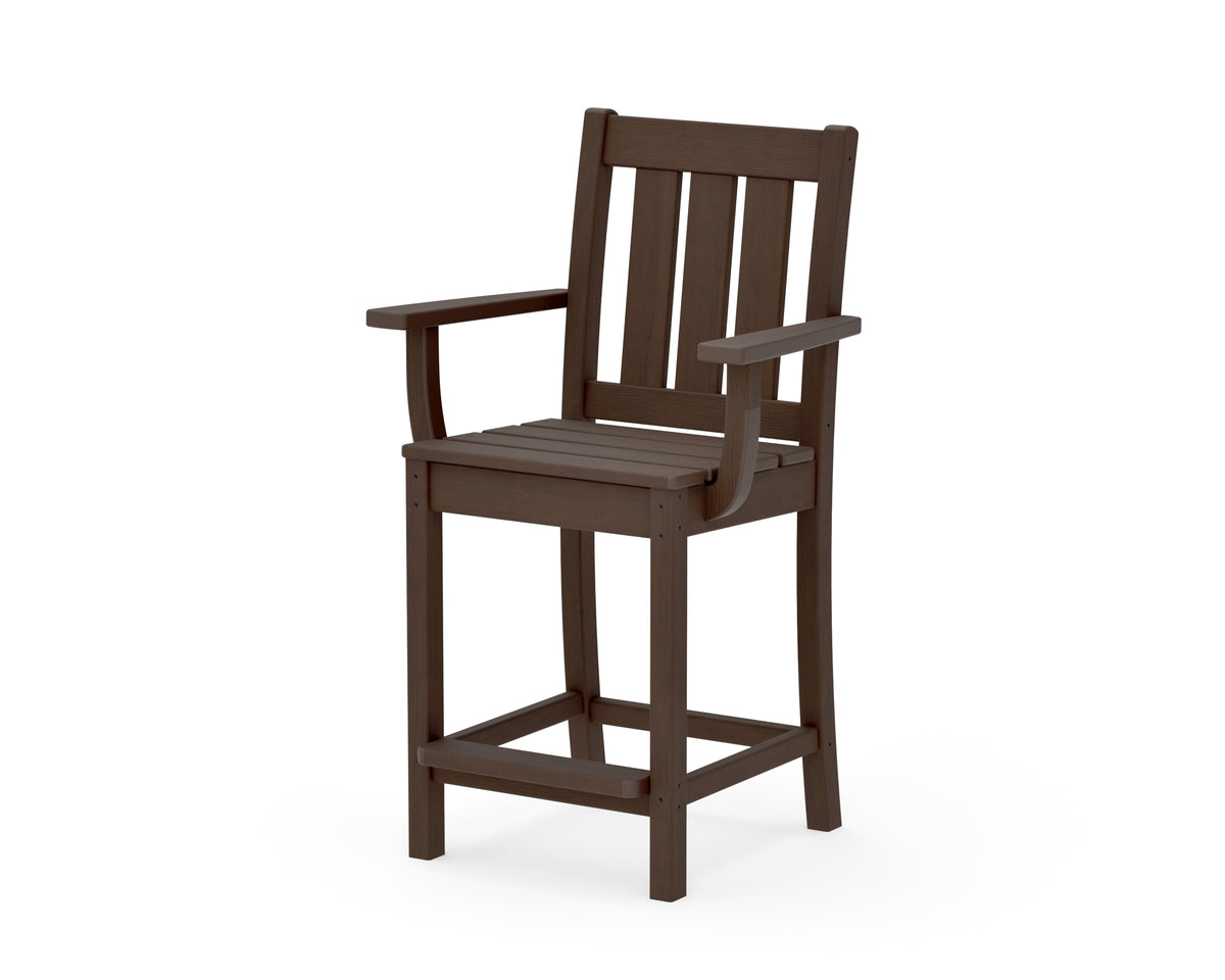 POLYWOOD Oxford Counter Arm Chair in Kona
