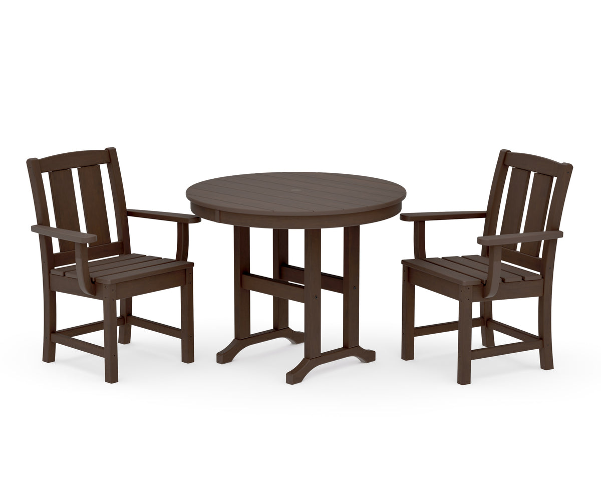 POLYWOOD Mission 3-Piece Farmhouse Dining Set in Kona