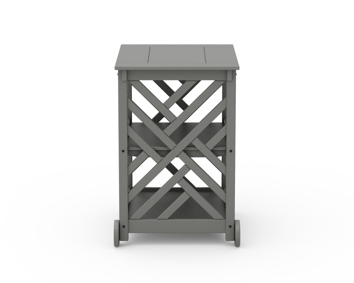 POLYWOOD Chippendale Bar Cart angle view