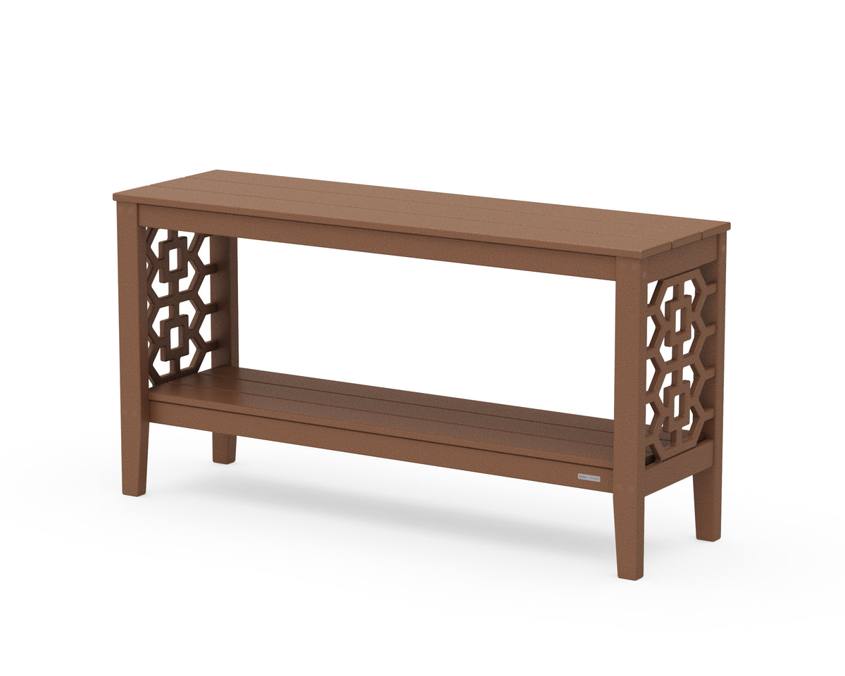 POLYWOOD Chinoiserie 56” Console Table in Teak