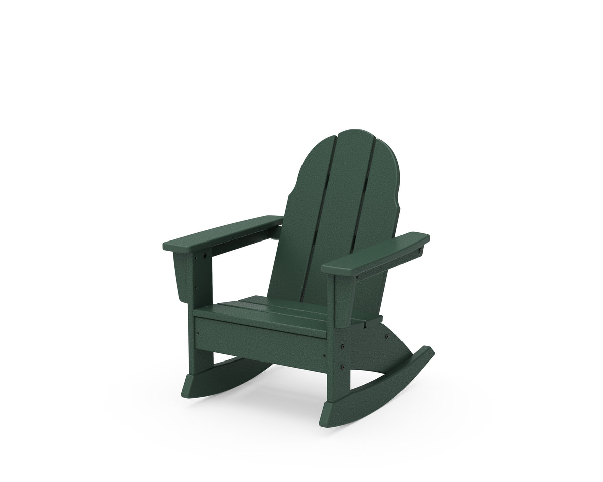 POLYWOOD Kids Vineyard Adirondack Rocking Chair in Green