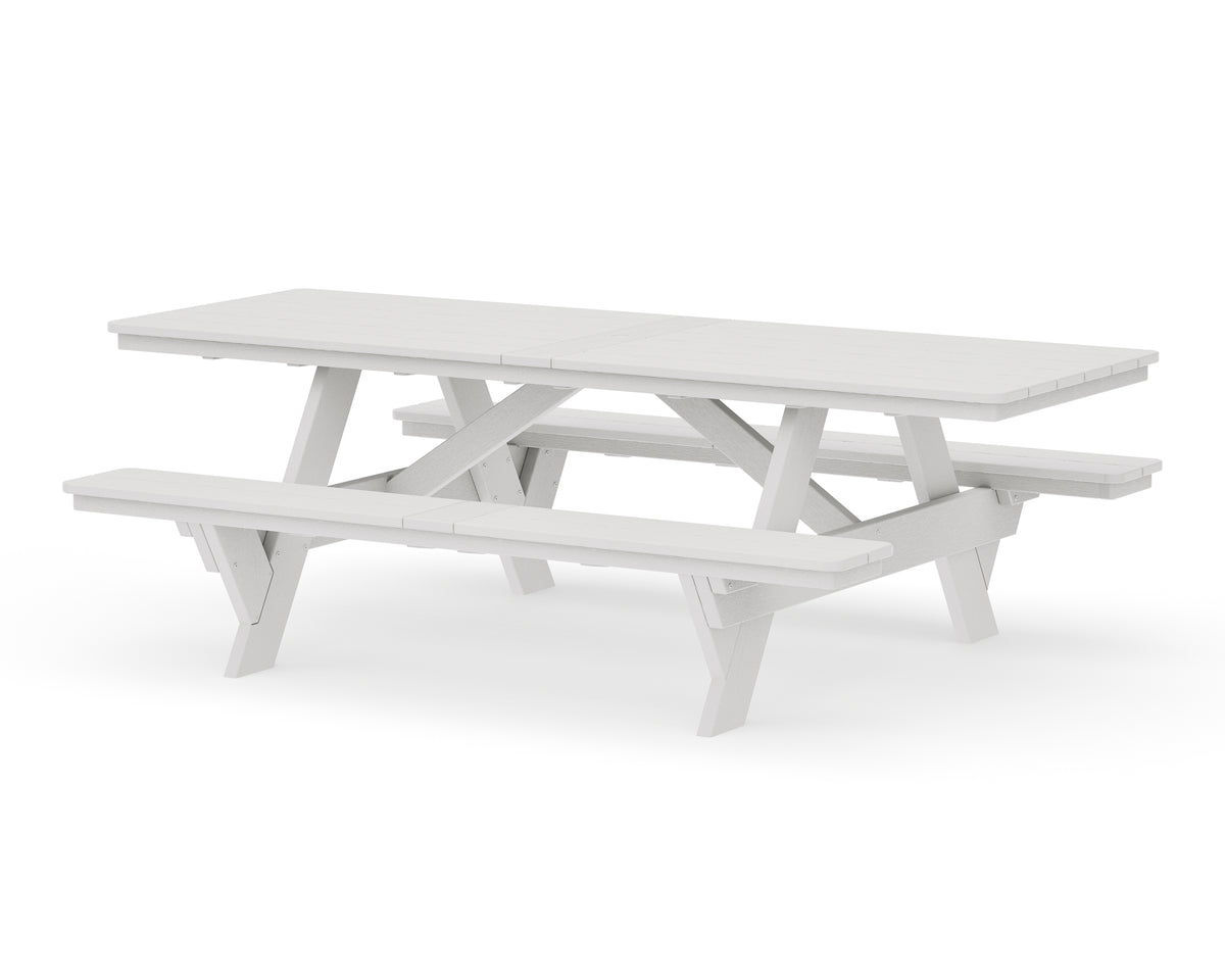 POLYWOOD Rockford 98” ADA Picnic Table in Vintage White