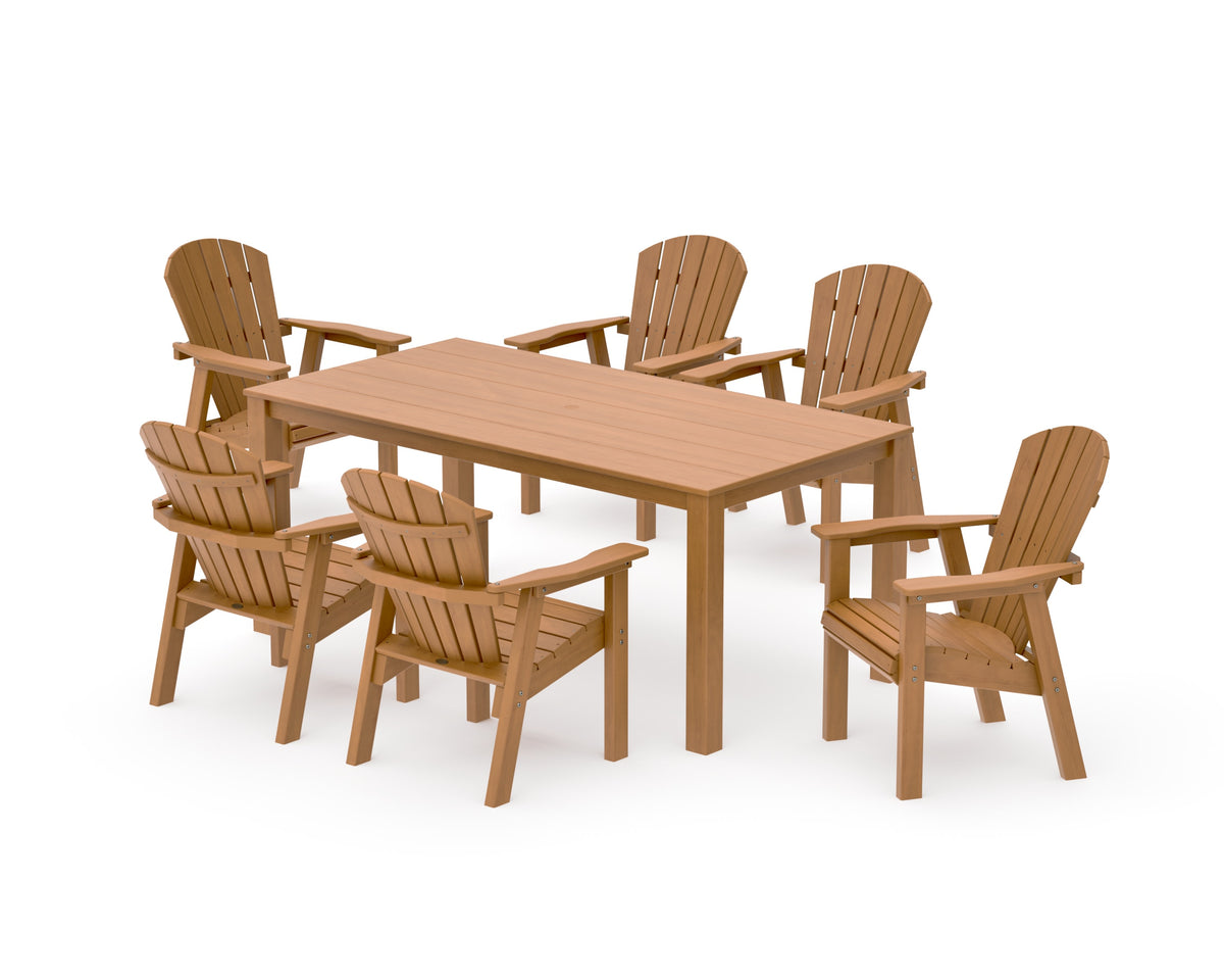 POLYWOOD Seashell 7-Piece Parsons Dining Set in Natural