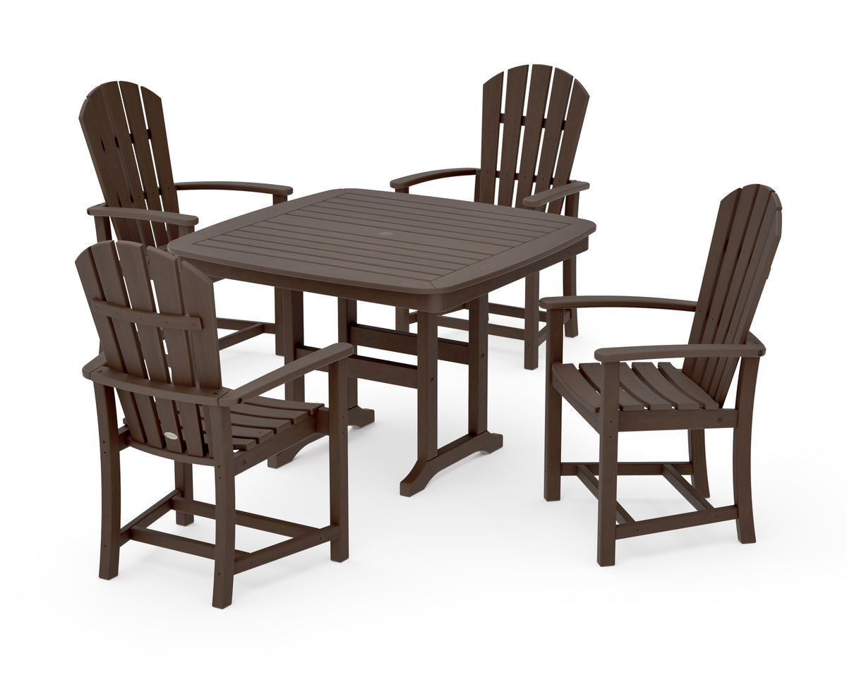 POLYWOOD Palm Coast 5-Piece Dining Set with Trestle Legs - 44" Table in Kona