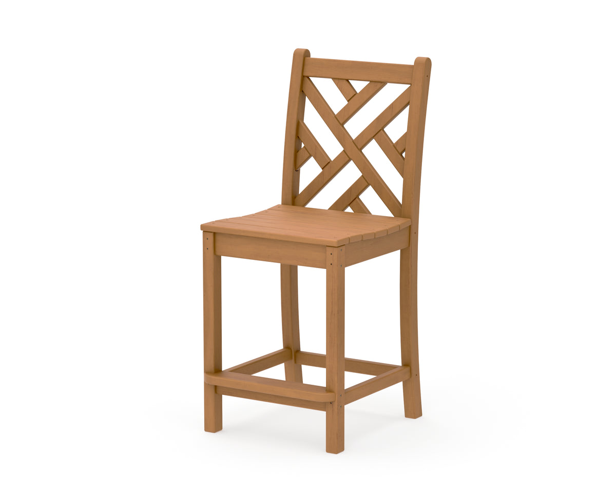POLYWOOD Chippendale Counter Side Chair in Natural