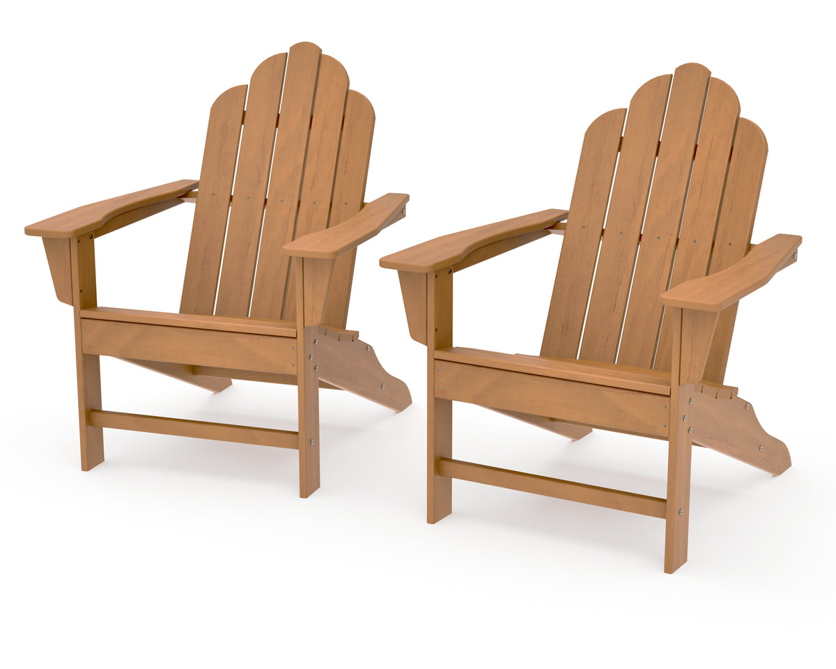 POLYWOOD Long Island Adirondack 2-Piece Set in Natural