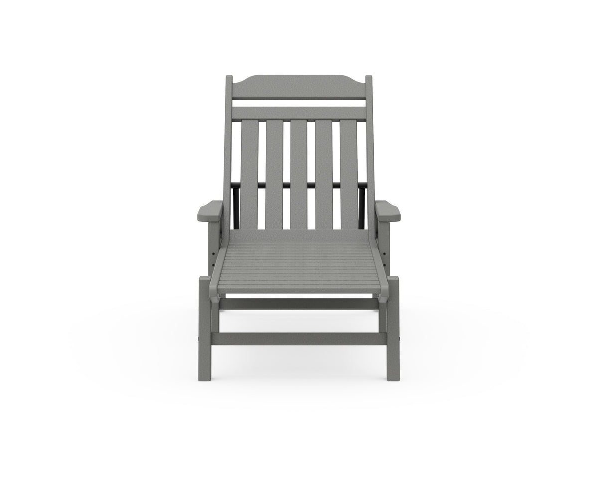 POLYWOOD Cottage Chaise with Arms and Wheels angle view
