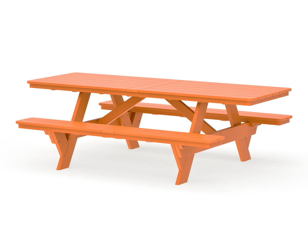 POLYWOOD Rockford 98” ADA Picnic Table in Tangerine