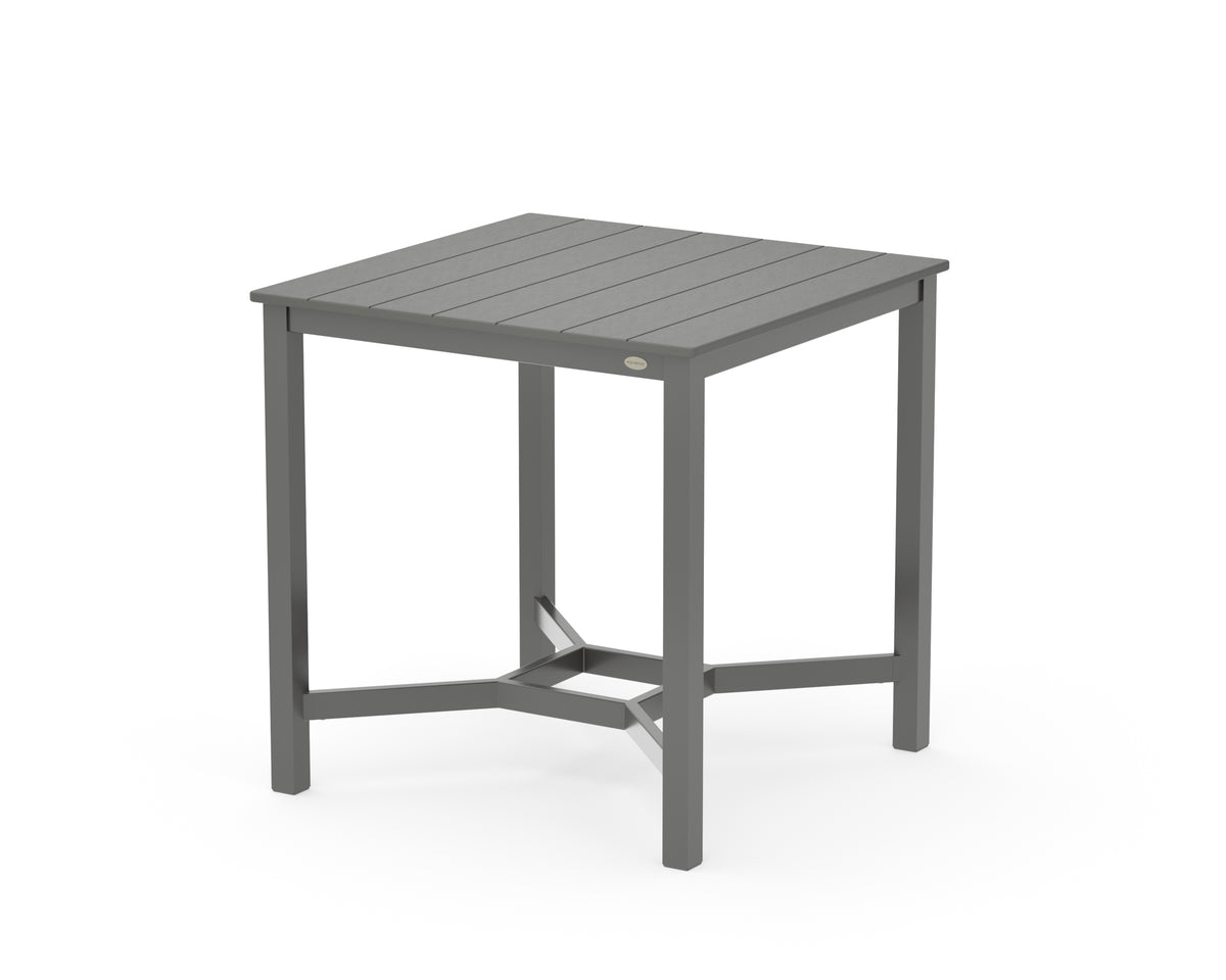 POLYWOOD Main Street 36 x 36 Counter Table in Charcoal / Slate Grey