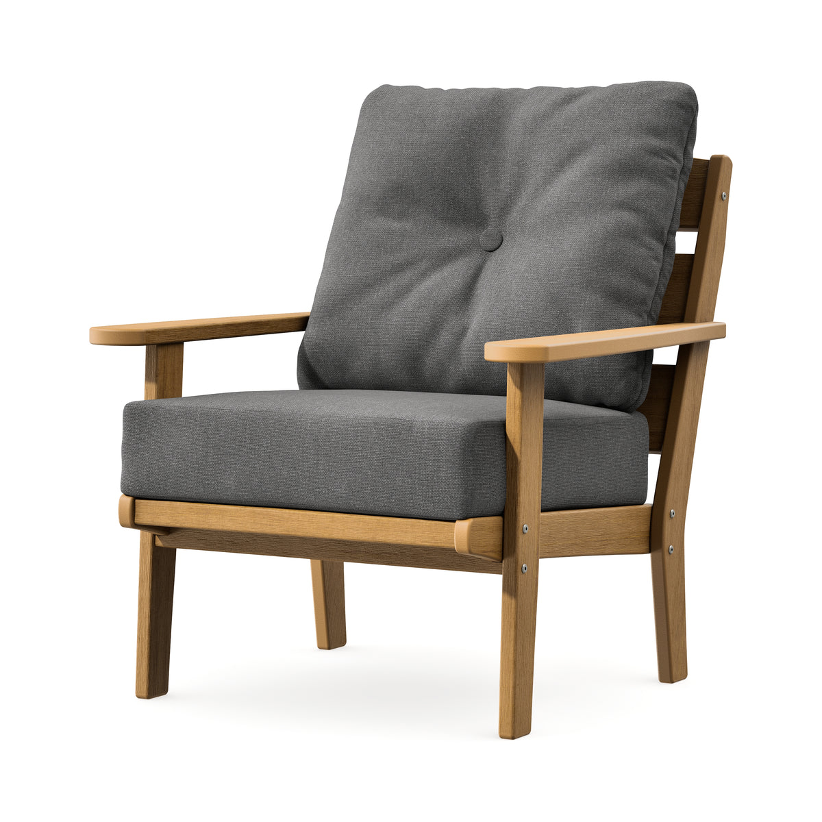 POLYWOOD Lakeside Deep Seating Chair in Natural / Ash Charcoal