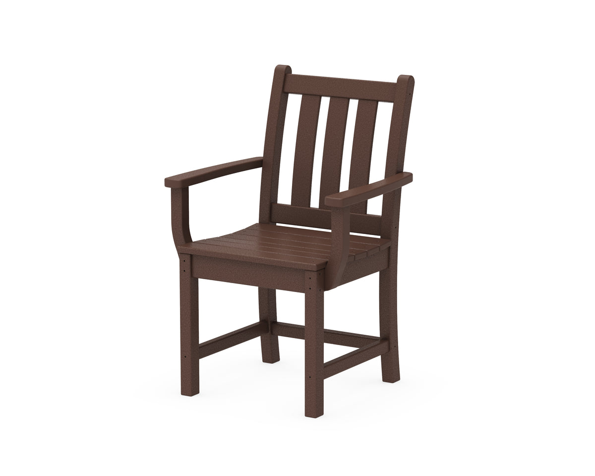 POLYWOOD Traditional Garden Dining Arm Chair in Mahogany