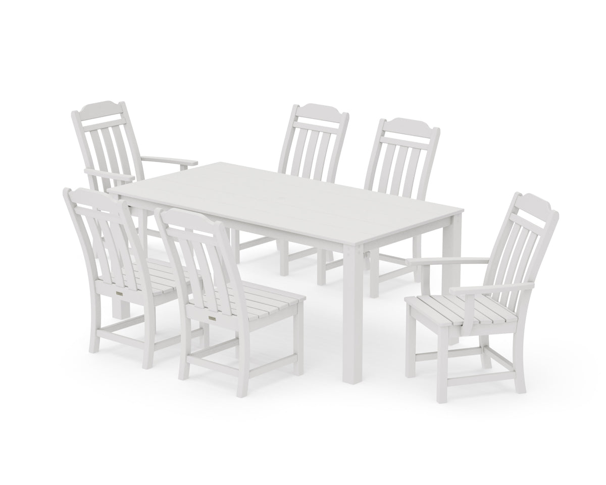POLYWOOD Cottage 7-Piece Parsons Dining Set in Vintage White