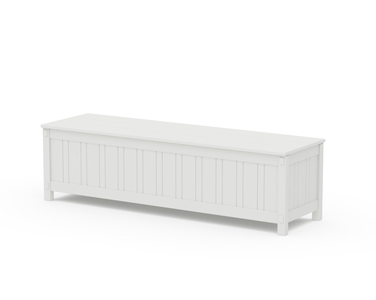 POLYWOOD Acadia 60” Storage Bench in Vintage White