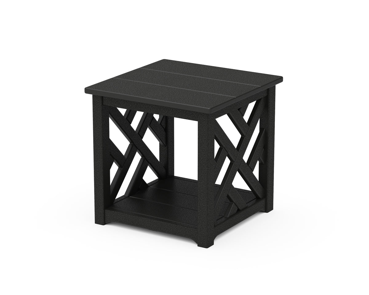 POLYWOOD Chippendale Accent Table in Black
