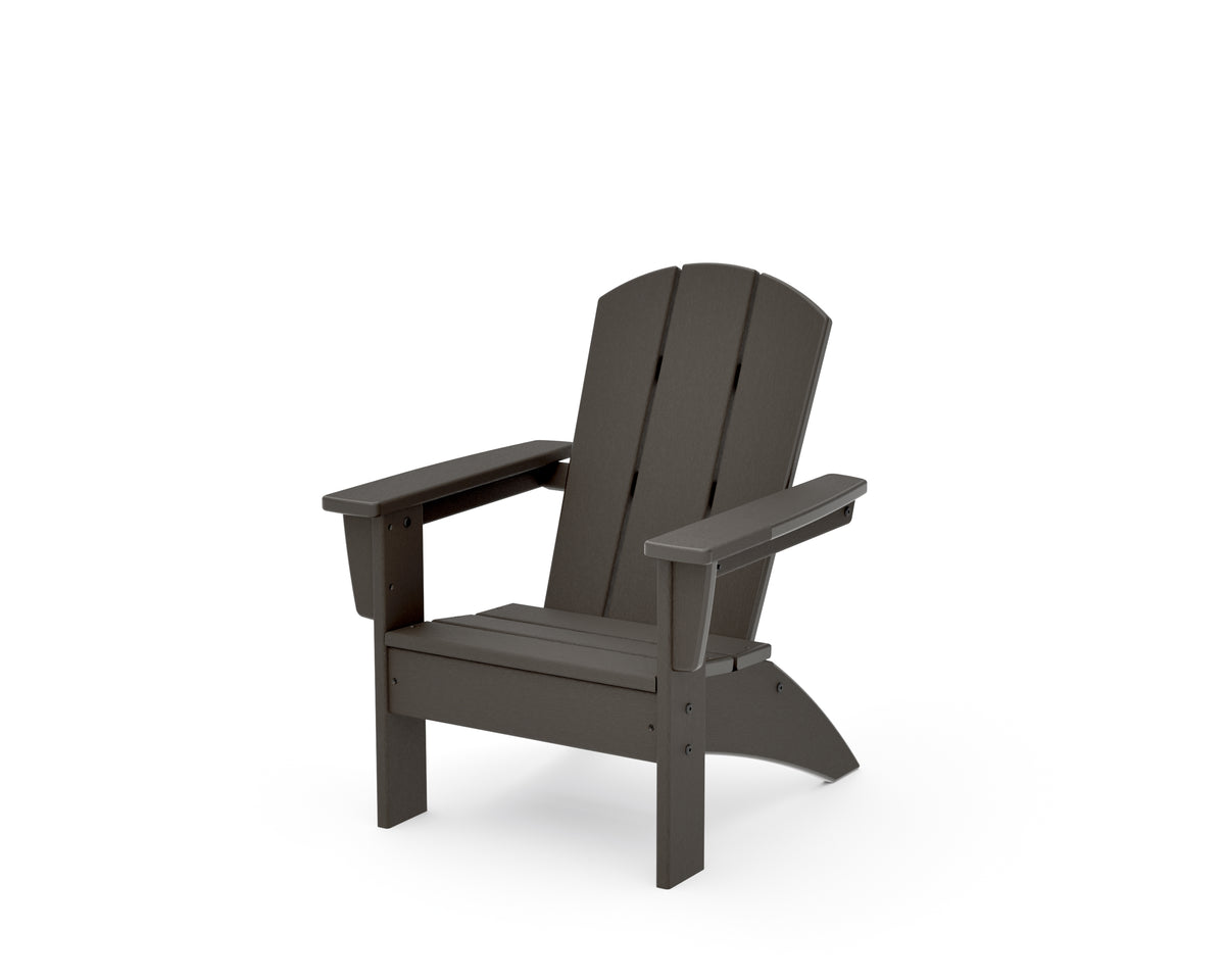POLYWOOD Kids Nautical Adirondack Chair in Vintage Coffee