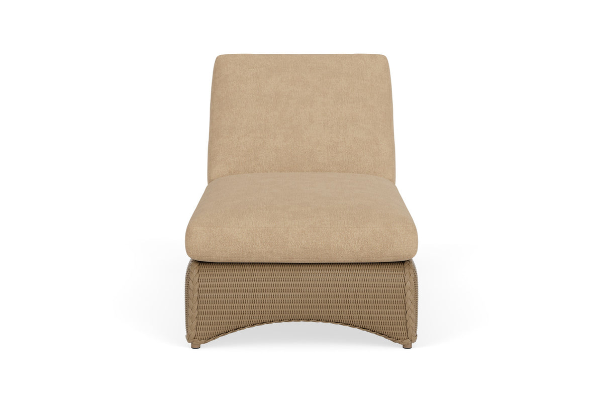 Lloyd Flanders Lloyd Loom Chaise – 2x2 Weave in Fawn with Hayden Sand fabric
