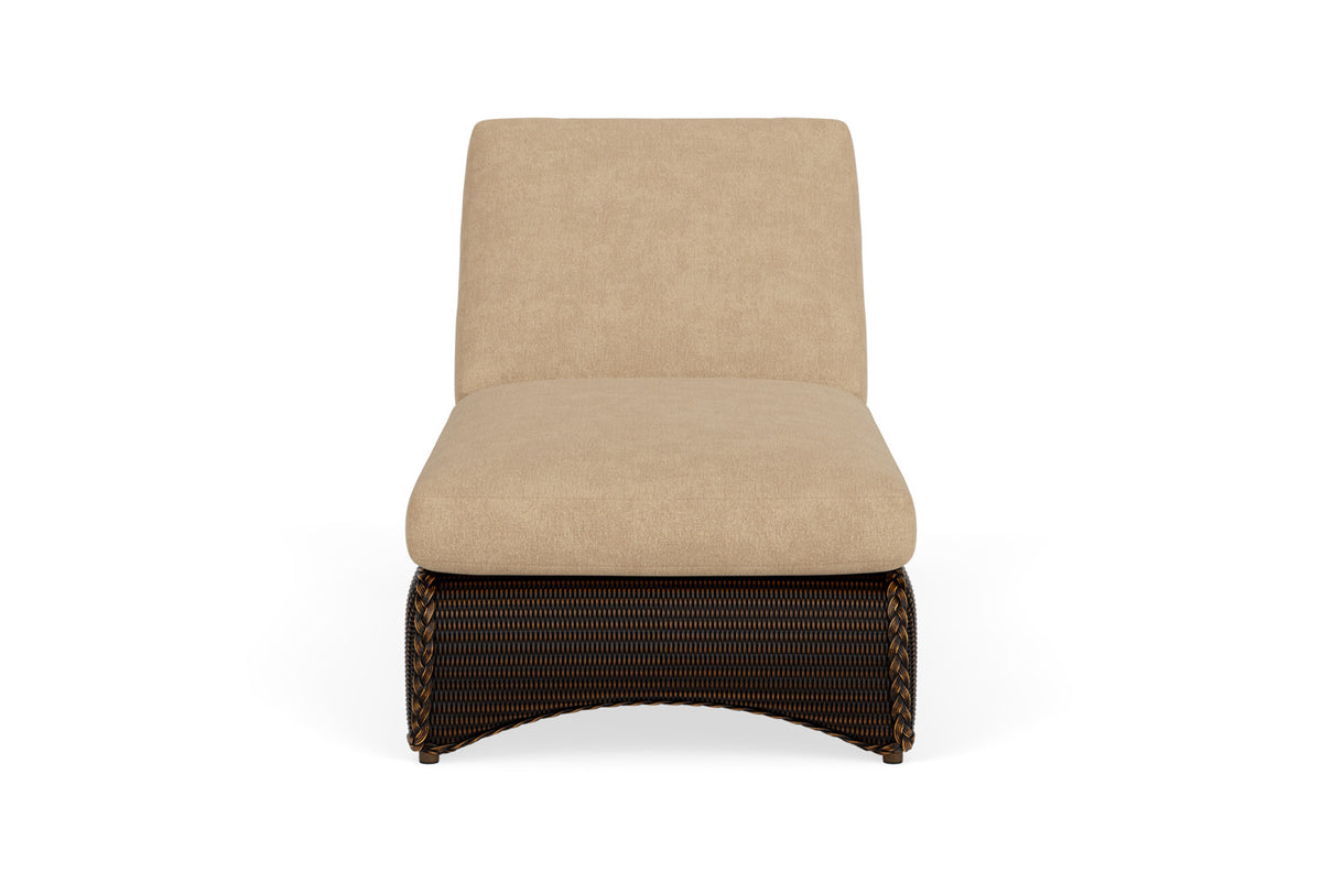 Lloyd Flanders Lloyd Loom Chaise – 2x2 Weave in Mink with Hayden Sand fabric