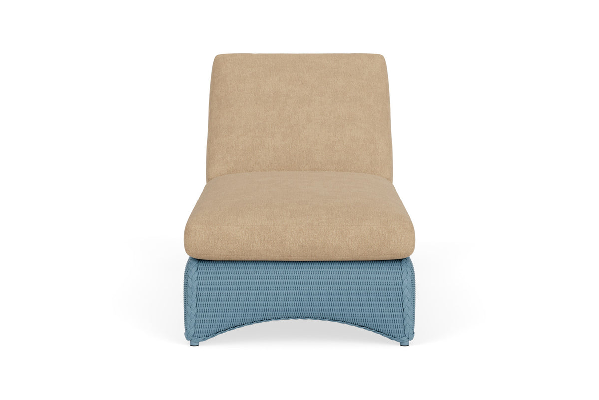 Lloyd Flanders Lloyd Loom Chaise – 2x2 Weave in Stillwater with Hayden Sand fabric