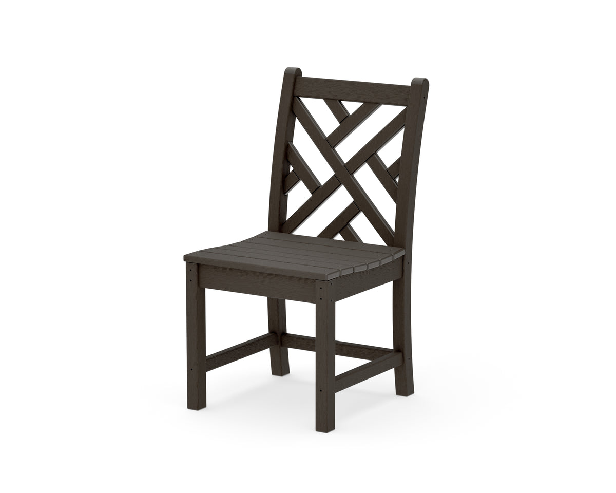POLYWOOD Chippendale Dining Side Chair in Vintage Coffee