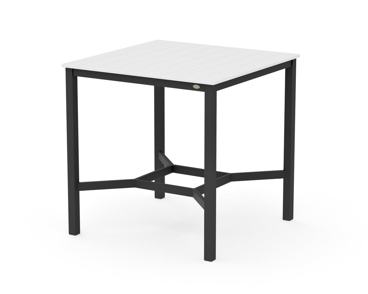 POLYWOOD Main Street 42 x 42 Bar Table in Black / White