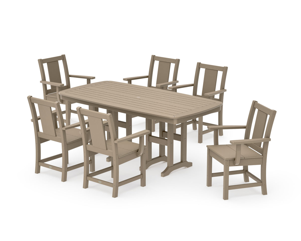 POLYWOOD Prairie Arm Chair 7-Piece Dining Set in Vintage Sahara