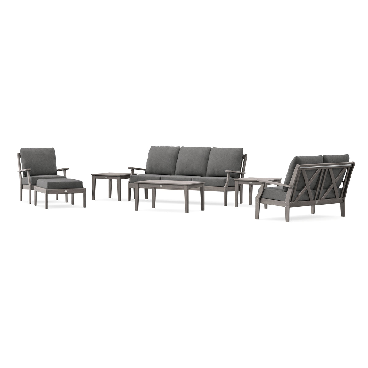 POLYWOOD Braxton 7-Piece Deep Seating Set in Driftwood