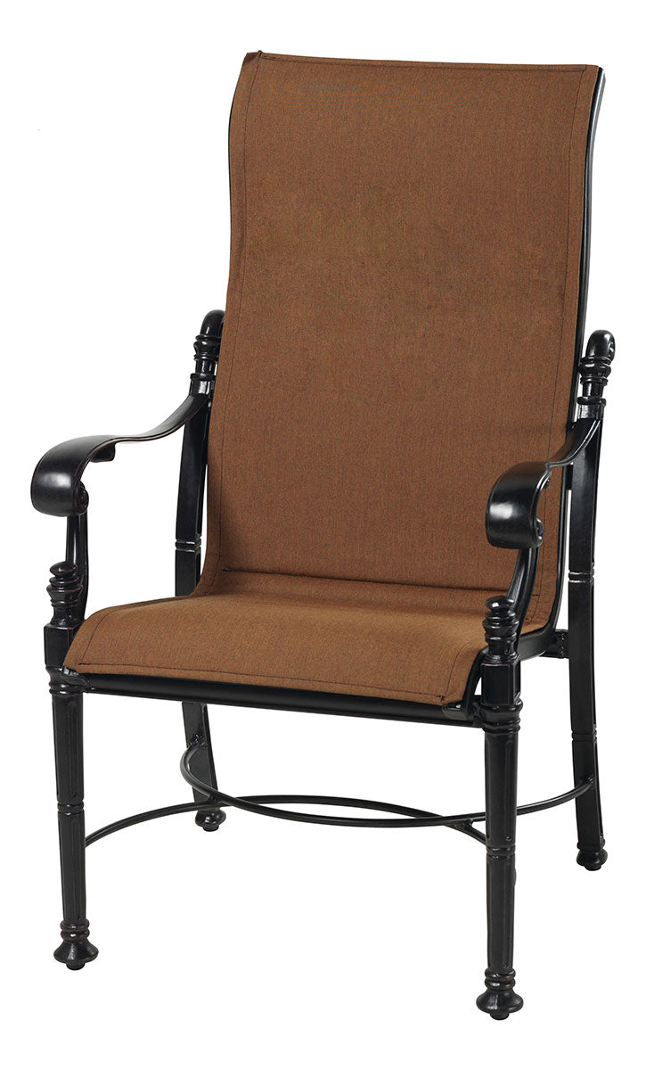 Gensun Florence Padded Sling High Back Dining Chair in Carbon