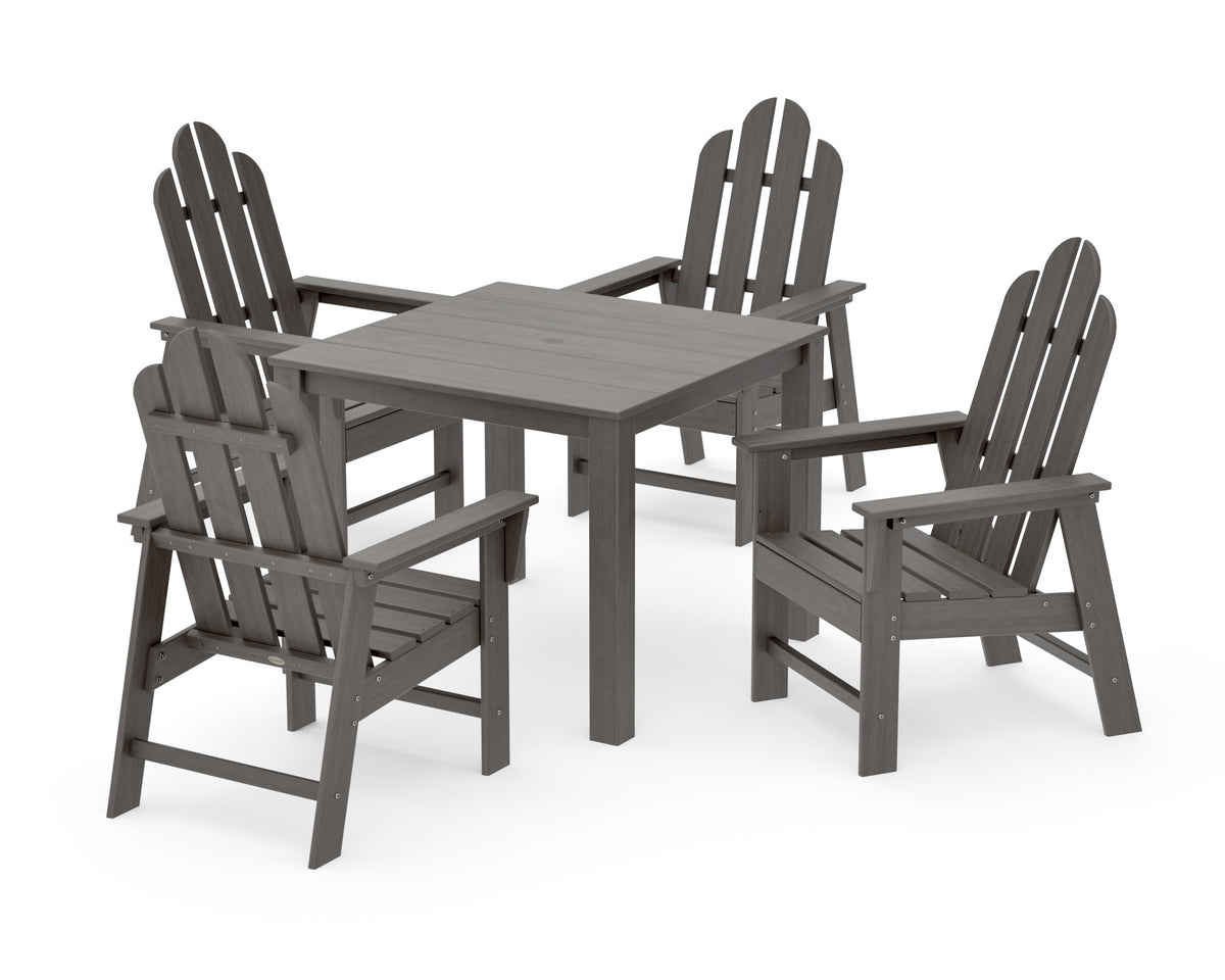 POLYWOOD Long Island 5-Piece Parsons Dining Set in Driftwood
