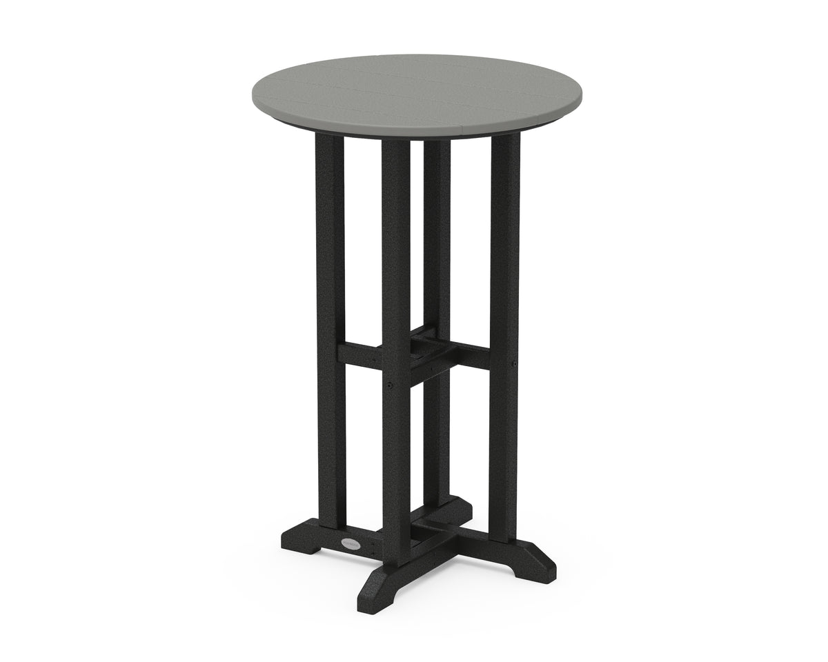 POLYWOOD Contempo 24" Round Counter Table in Black / Slate Grey