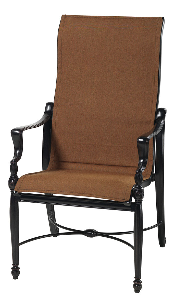 Gensun Bel Air Padded Sling High Back Dining Chair in Midnight Gold