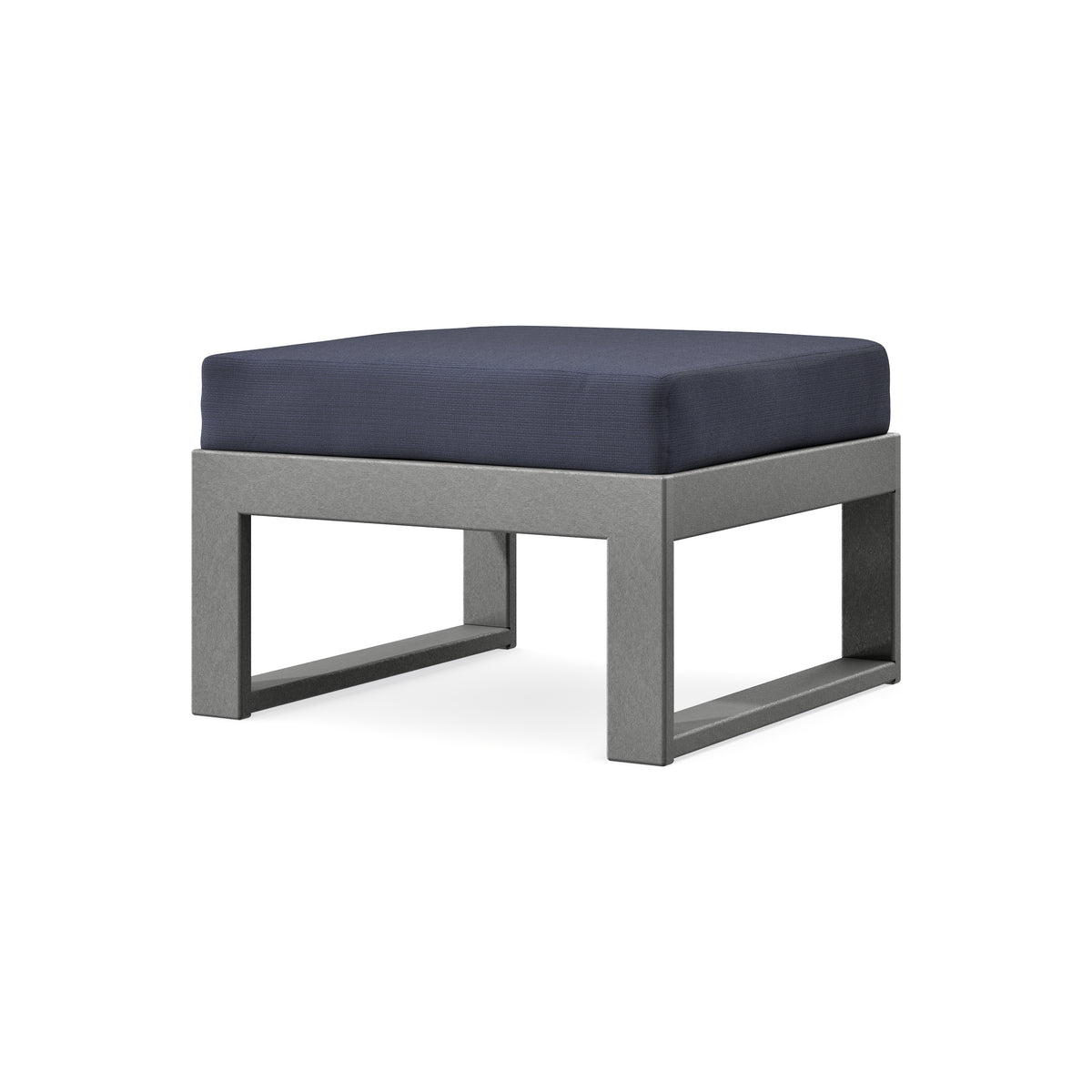 POLYWOOD Modular Ottoman - Modern in Slate Grey / Navy Linen