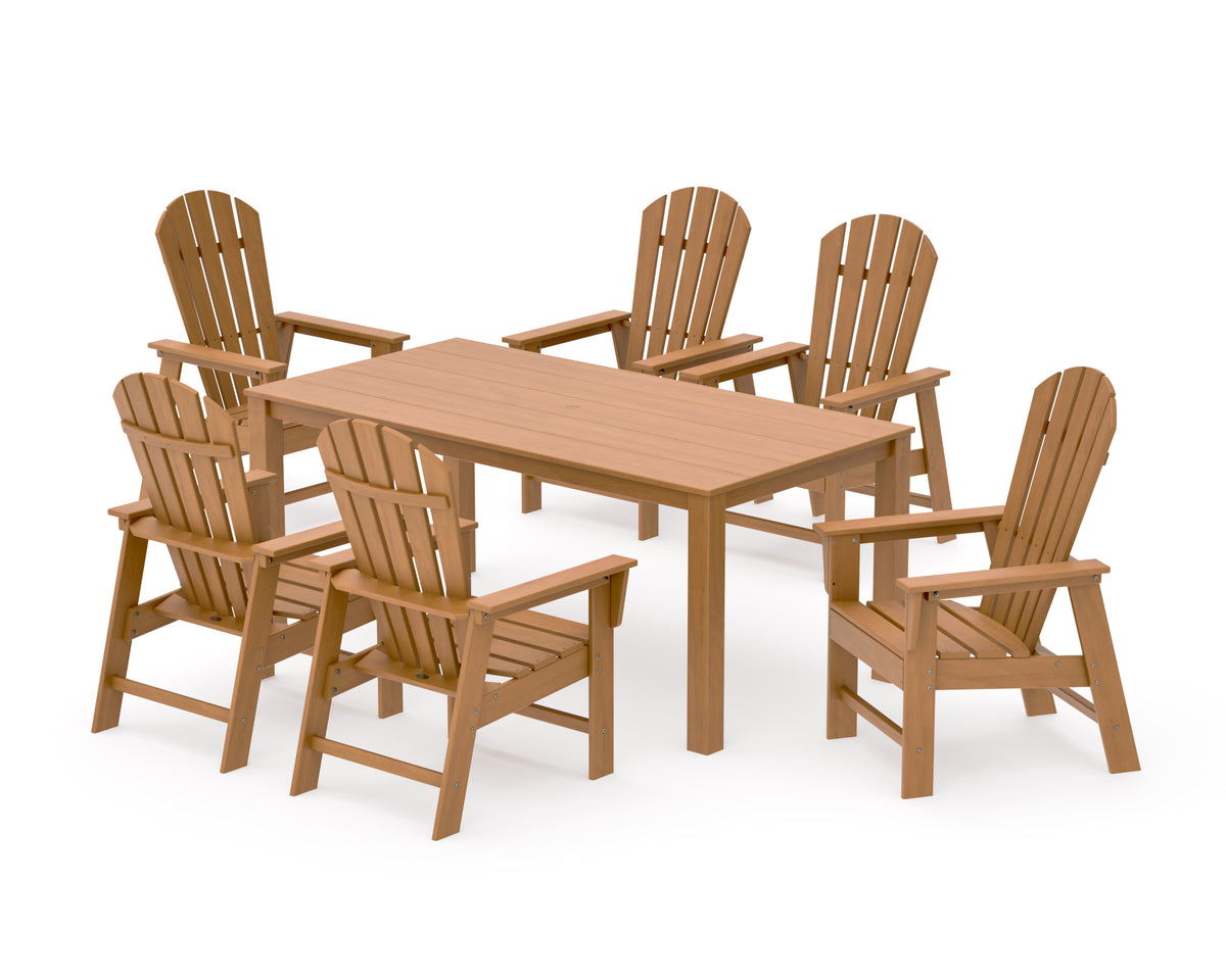 POLYWOOD South Beach 7-Piece Parsons Dining Set in Natural