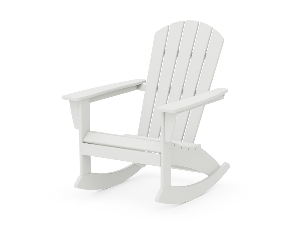 POLYWOOD Nautical Adirondack Rocking Chair in Vintage White