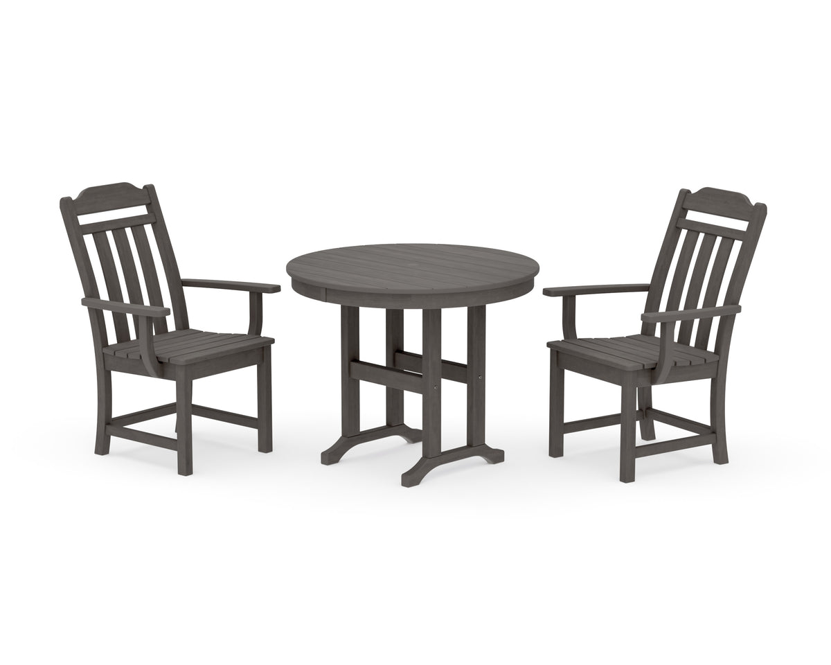 POLYWOOD Cottage 3-Piece Farmhouse Dining Set in Driftwood