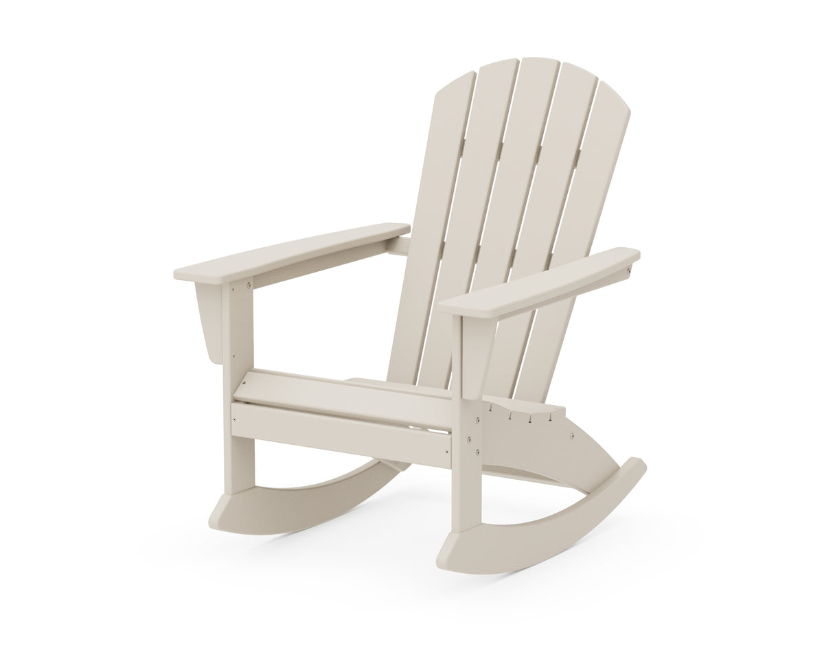 POLYWOOD Nautical Adirondack Rocking Chair in Sand
