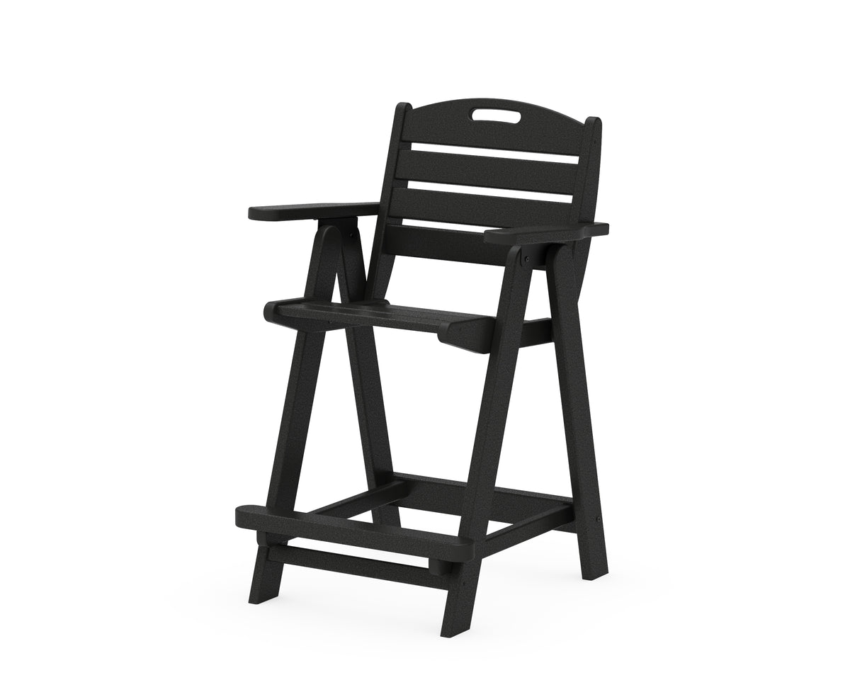 POLYWOOD Nautical Counter Chair in Black
