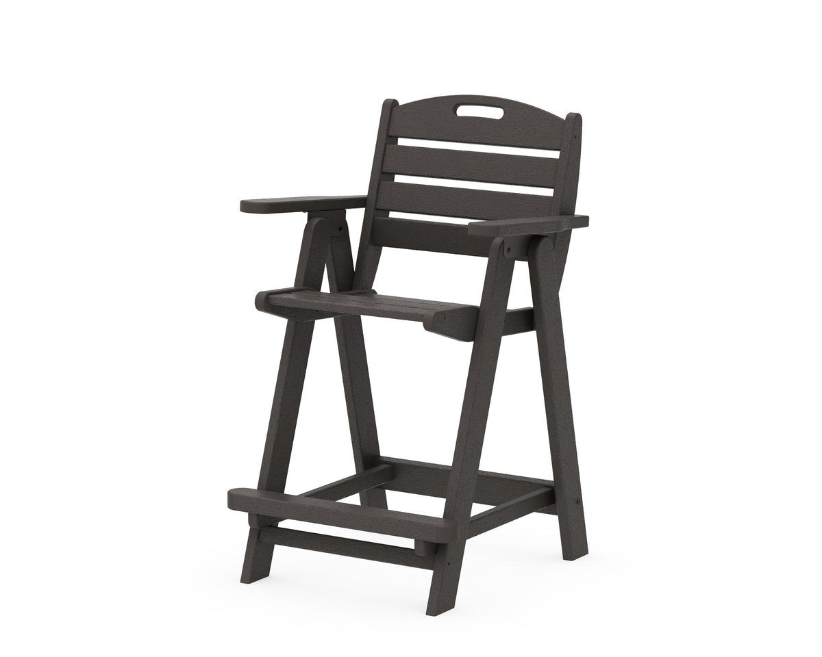 POLYWOOD Nautical Counter Chair in Vintage Coffee