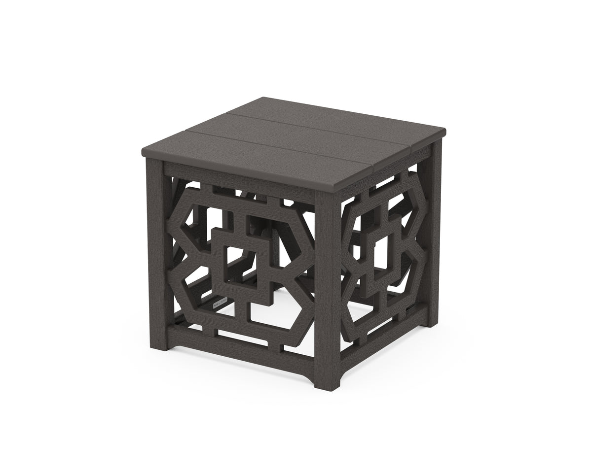 POLYWOOD Chinoiserie Accent Table in Vintage Coffee
