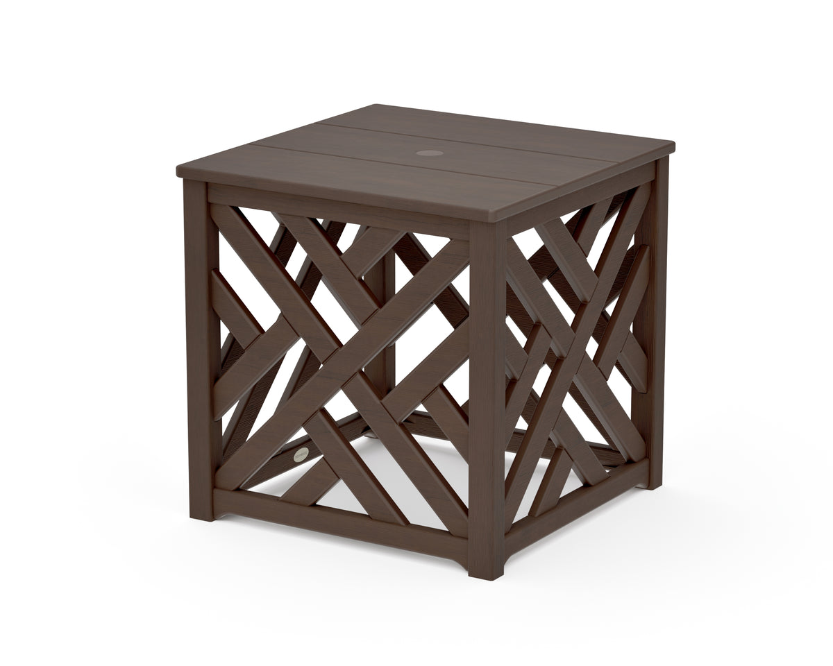 POLYWOOD Chippendale Umbrella Stand Accent Table in Kona