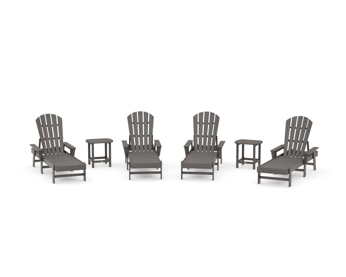 POLYWOOD South Beach Chaise 6-Piece Set in Driftwood
