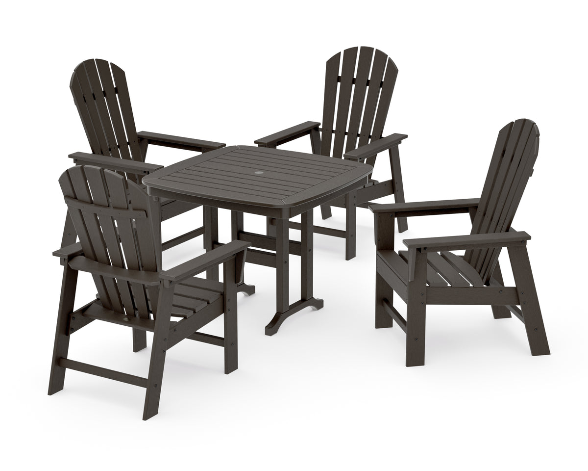 POLYWOOD South Beach 5-Piece Dining Set in Vintage Coffee