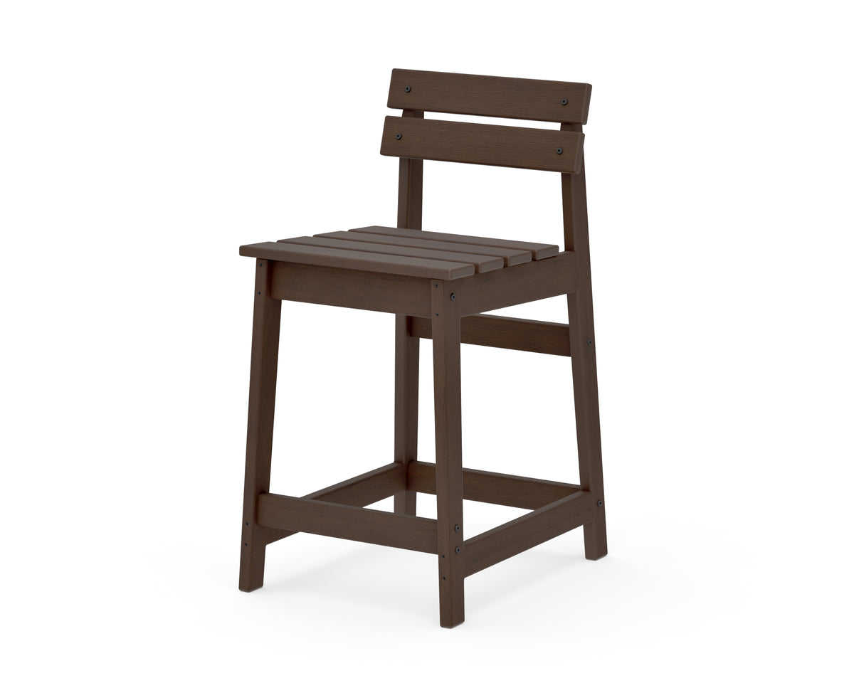 POLYWOOD Modern Studio Plaza Lowback Counter Chair in Kona